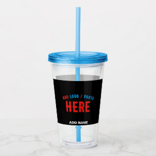 VASO ACRÍLICO PERSONALIZABLE MODERNO ESTILO NEGRO VERIFICADO MAR