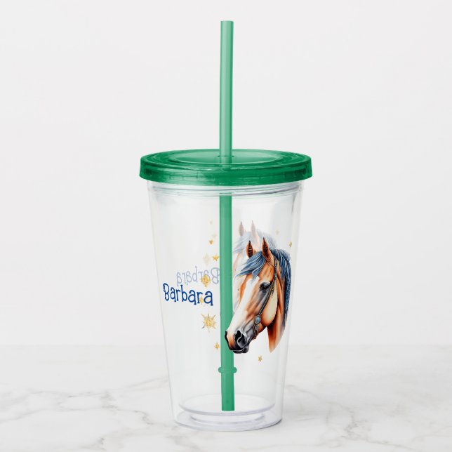 Vaso Acrílico Personalización de Cabeza de Caballo (Anverso)