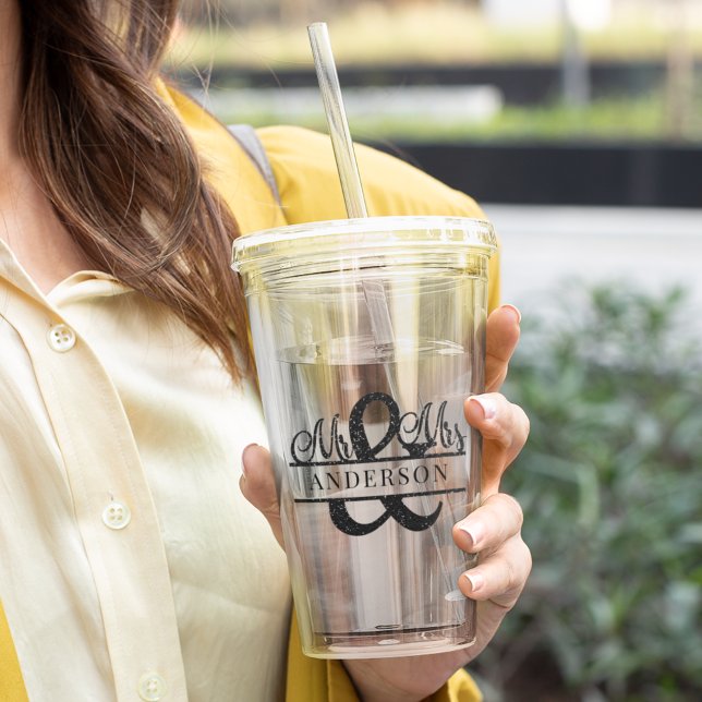 Vaso Acrílico Personalizada la fiesta de matrimonio de Sr. y Sra (Subido por el creador)