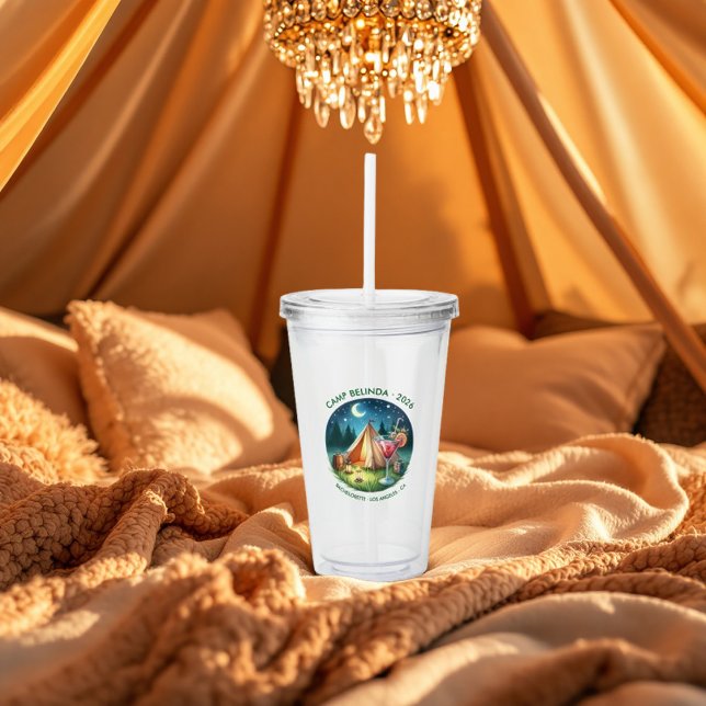 Vaso Acrílico Personalizada la Novia de Campamento Rústico (Rustic Camp Bride Personalized Acrylic Tumbler)