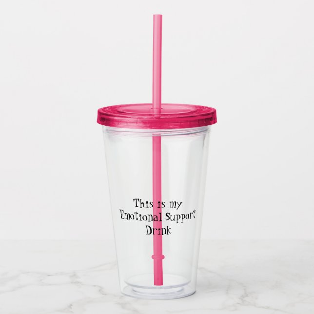 Vaso Acrílico Personalizado 16oz, rosa de Fuchsia (Anverso)