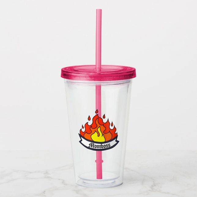 Vaso Acrílico Personalizado 16oz, transparente (Anverso)