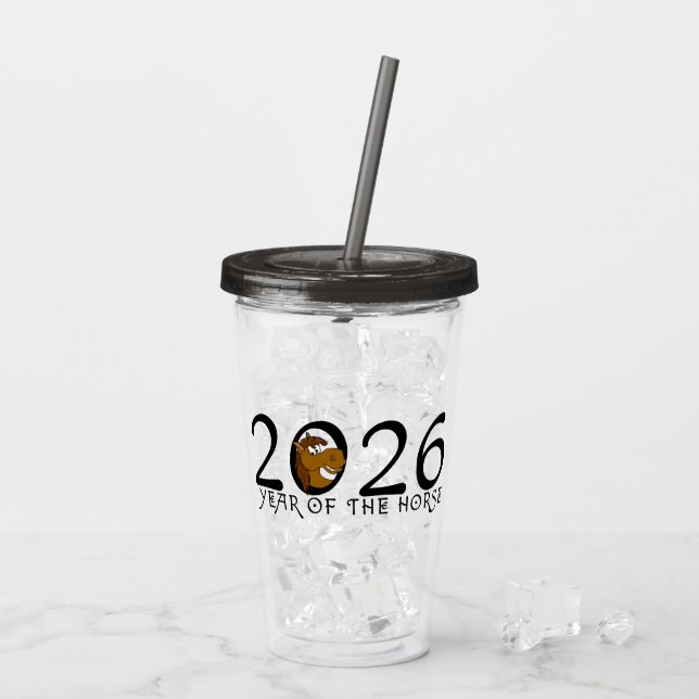Vaso Acrílico Personalizado 2026 Año Nuevo chino del caballo (Reverso (hielo))