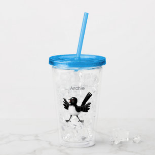 Vaso Acrílico Personalizado australiano Willie Wagtail personali