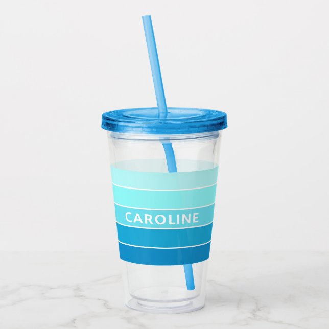Vaso Acrílico Personalizado Azure Sky Light Pastel Blue White St (Izquierda)