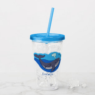 Vaso Acrílico Personalizado caprichoso de ballenas y terneros