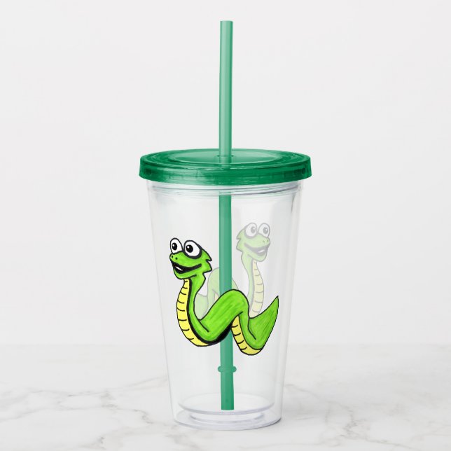 Vaso Acrílico Personalizado Cute Snack Brillante Ojos Blancos Am (Anverso)