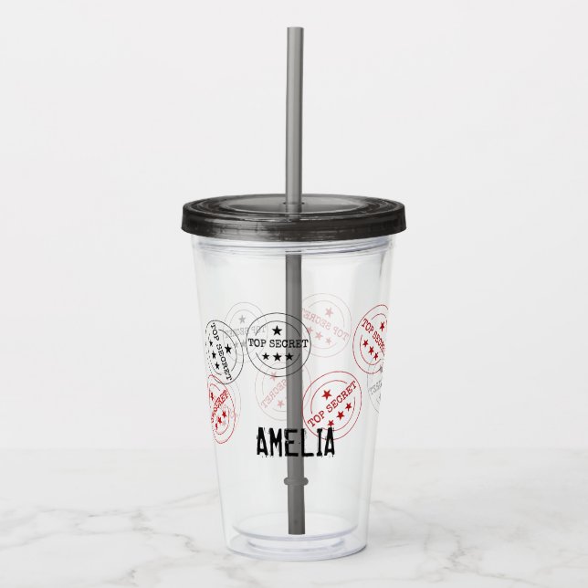 Vaso Acrílico  Personalizado de Alto Secreto  (Anverso)