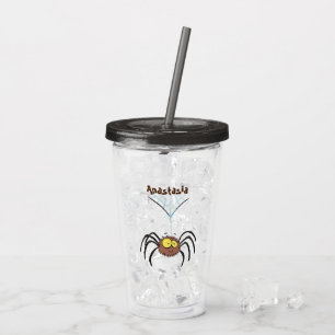 Vaso Acrílico Personalizado de araña suave y adorable