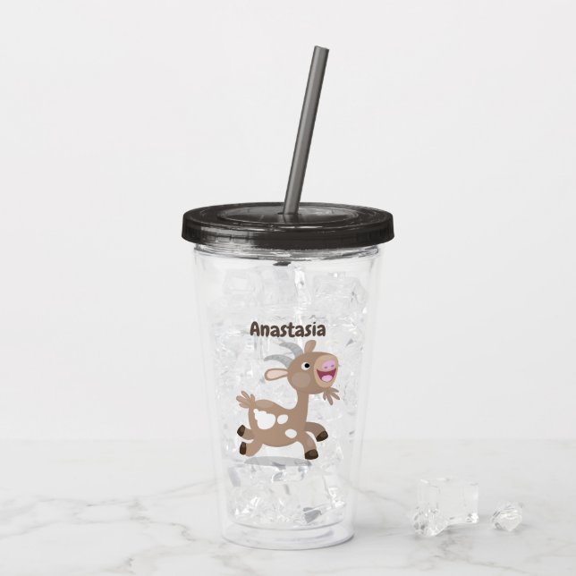 Vaso Acrílico Personalizado de cabra alegre (Reverso (hielo))