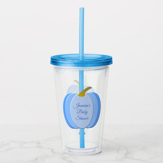 Vaso Acrílico Personalizado de calabaza de bebé azul lindo Baby  (Anverso)