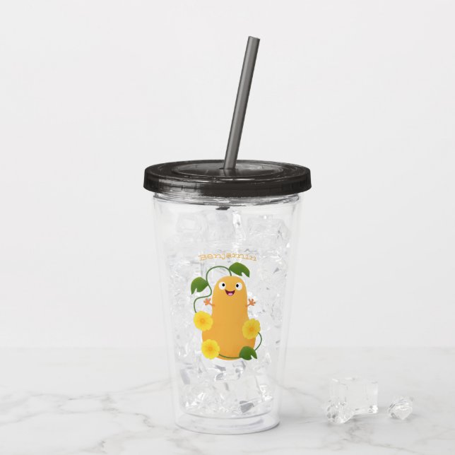 Vaso Acrílico Personalizado de calabaza de calabaza de marihuana (Reverso (hielo))