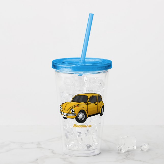 Vaso Acrílico Personalizado de coche clásico (Reverso (hielo))