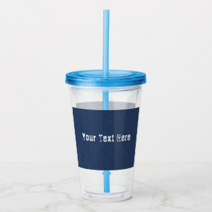 Vaso Acrílico Personalizado de denim azul texto Tumbler acrílico