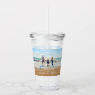 Vaso Acrílico Personalizado de diseño único texto de foto - Fa