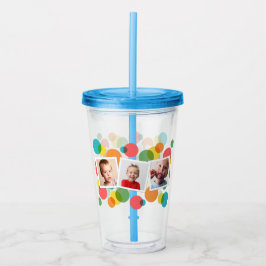 Vaso Acrílico Personalizado de fotos y puntos de polka