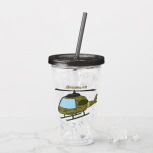 Vaso Acrílico Personalizado de helicópteros de camoflage del ejé