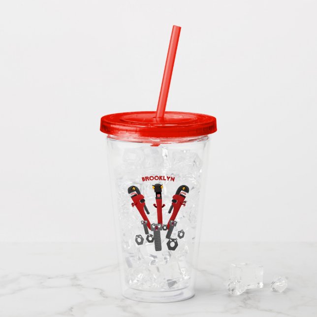 Vaso Acrílico Personalizado de humor de herramientas monstruosas (Reverso (hielo))
