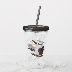 Vaso Acrílico Personalizado de kookaburra gracioso