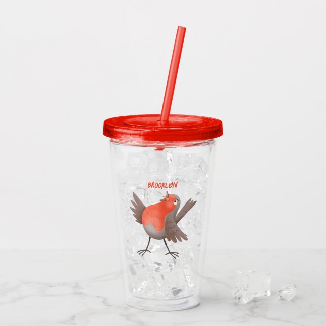 Vaso Acrílico Personalizado de pájaro de burro canto (Reverso (hielo))