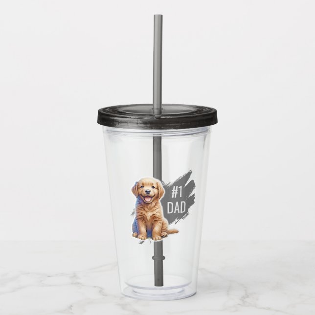 Vaso Acrílico Personalizado de papá número uno Tumbler acrílico (Anverso)