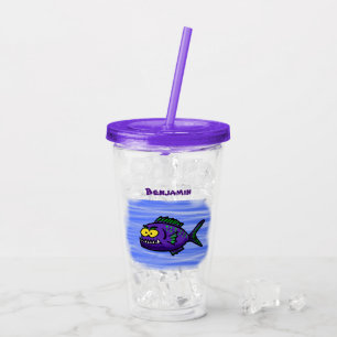Vaso Acrílico Personalizado de pescado piraña