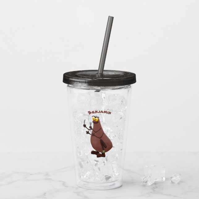 Vaso Acrílico Personalizado de pulgas fea hambrienta (Reverso (hielo))