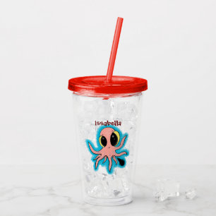 Vaso Acrílico Personalizado de pulpo para bebés, dulce y descara