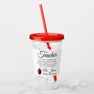 Vaso Acrílico Personalizado de Rockstar del profesor