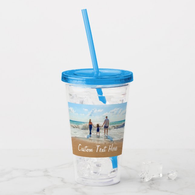 Vaso Acrílico Personalizado de Tumbler de foto favorita acrílico (Anverso (hielo))
