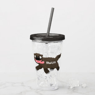 Vaso Acrílico Personalizado de un animal lobverino hambriento