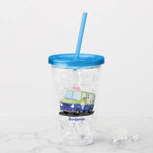 Vaso Acrílico Personalizado de un camión de helados alegre