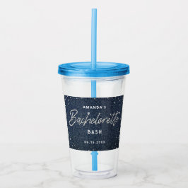 Vaso Acrílico Personalizado del partido Bachelorette de Denim Di