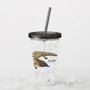 Vaso Acrílico Personalizado del reptil de lagarto de lengua azul