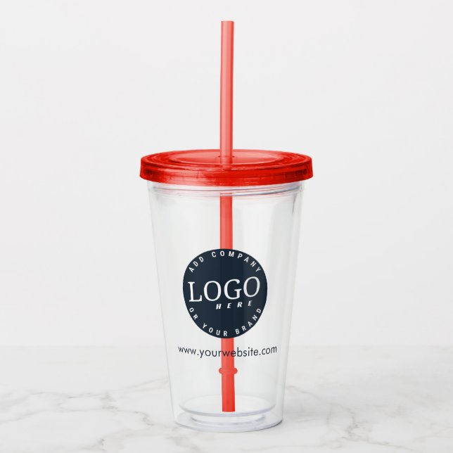 Vaso Acrílico Personalizado del sitio web de la empresa con logo (Anverso)