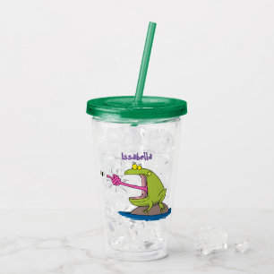 Vaso Acrílico Personalizado divertida de rana y mosca