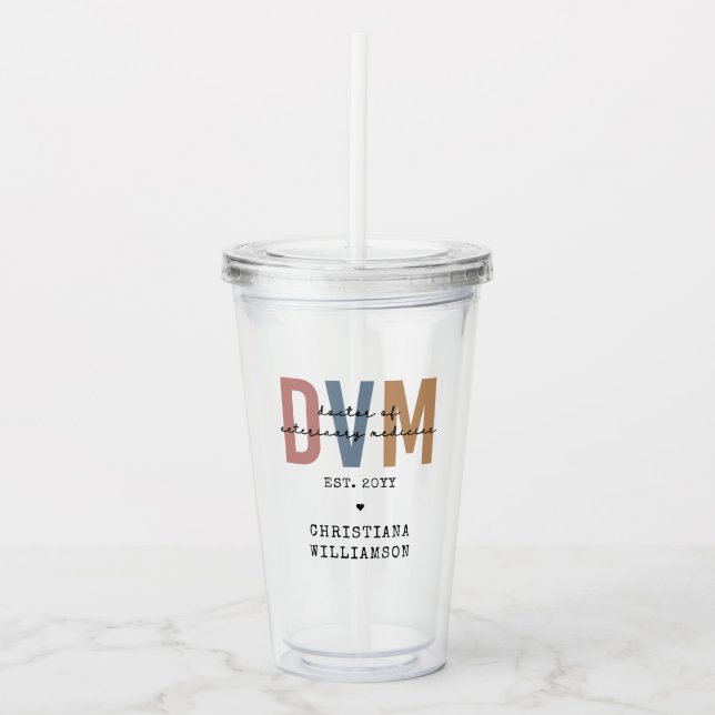 Vaso Acrílico Personalizado DVM Médica de Regalos de Medicina Ve (Anverso)