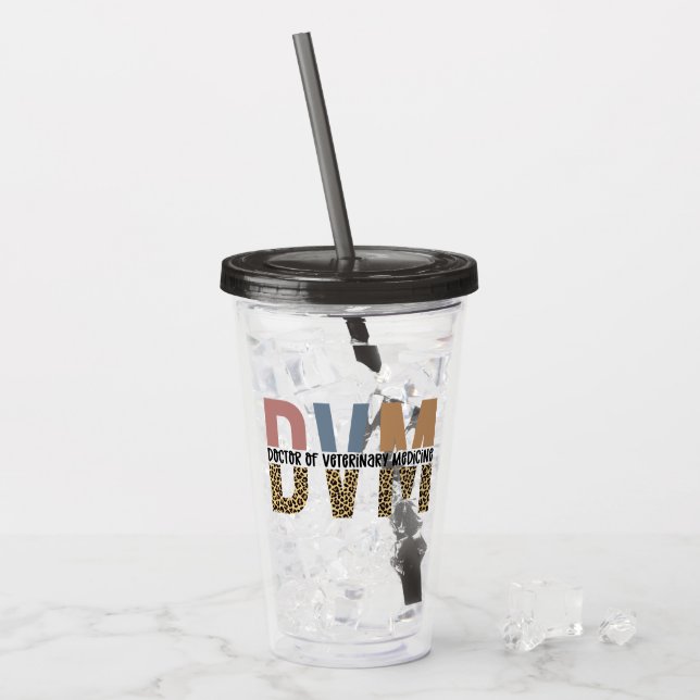 Vaso Acrílico Personalizado DVM Médica de Regalos de Medicina Ve (Anverso (hielo))