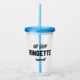Vaso Acrílico Personalizado Eat Sleep Ringette Repeat Ringette P