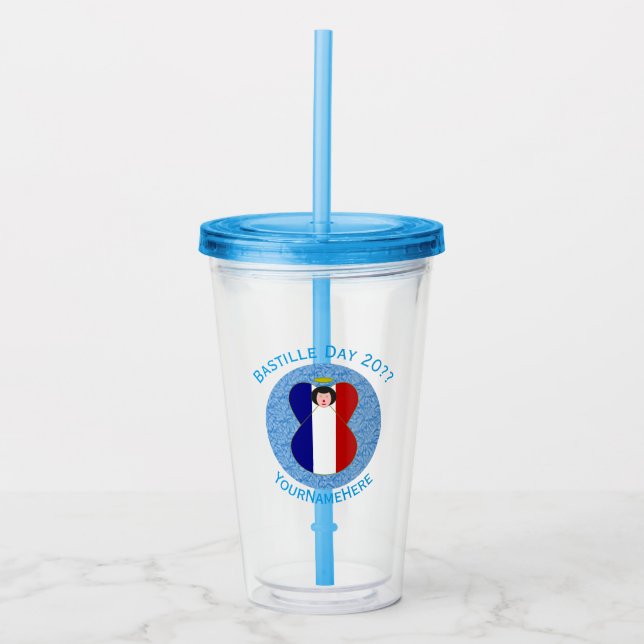 Vaso Acrílico Personalizado el Día Francés de la Bastilla (Anverso)