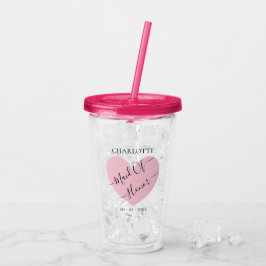 Vaso Acrílico Personalizado El Partido De Las Novias Rosadas