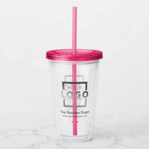 Vaso Acrílico Personalizado Empresa con logotipo comercial - ros