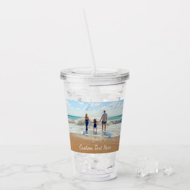 Vaso Acrílico Personalizado Foto Texto Acrílico Tumbler su propi (Anverso (hielo))