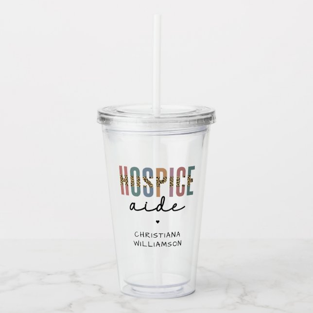 Vaso Acrílico Personalizado Hospice Aide Hospice Enfermería Hosp (Anverso)