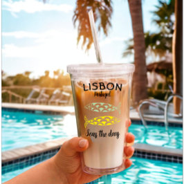 Vaso Acrílico Personalizado Lisboa Portugal Viaje Costero Pescad