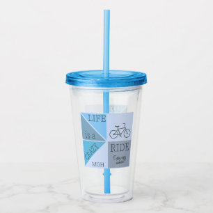 Vaso Acrílico Personalizado Monograma La vida es un viaje loco