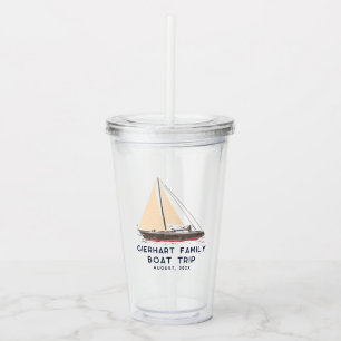 Vaso Acrílico Personalizado Náutico de Viaje en Barco