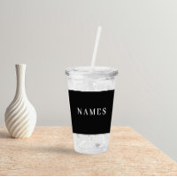 Personalizado negro simple Añadir su nombre elegan