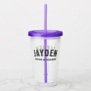 Vaso Acrílico Personalizado - Nombre y medios sociales
