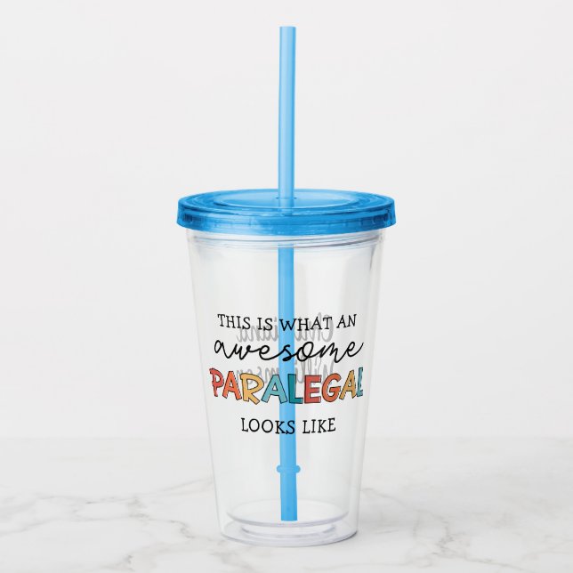 Vaso Acrílico Personalizado Paralegal Awesome Legal Assistant Fu (Anverso)